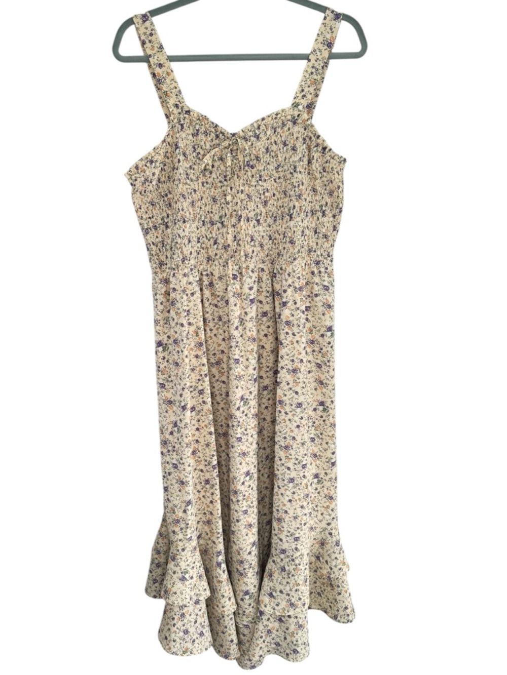 Grace Karin Floral Maxi Dress Boho Square Neck Sundress Garden Party 2XL Pastel - Picture 3 of 11